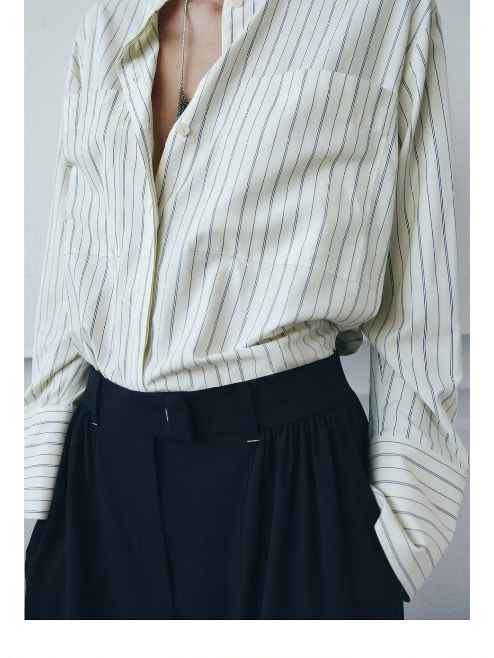STRIPED MANDARIN COLLAR SHIRT ZW COLLECTION ZARA